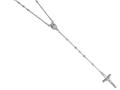 26 inches Silver Rhodium 3MM Rosary Bead Necklace