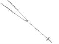 26 inches Silver Rhodium 5MM Rosary Bead Necklace