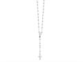 26 inches Silver Rhodium 3MM Rosary Bead Necklace