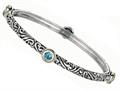 Phillip Gavriel 18K Yellow Gold and Sterling Silver Bangle With Four Blue Topaz Gems