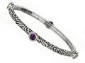 Phillip Gavriel 18K Yellow Gold and Sterling Silver Bangle With Four Amethyst Gems