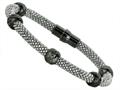 Sterling Silver 7.5 Inch Beaded Bracelet With Magnetic Clasp