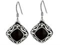 Electroform Earrings Coated with Black Onyx and Textured Design