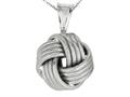 Polished and Textured Love Knot Pendant on 18 Inch Chain
