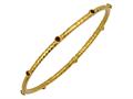 Phillip Gavriel 7.25 Inch Hammered Stackable Slip On Bangle With Garnet Stones