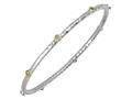 Phillip Gavriel 7.25 Inch Hammered Stackable Slip On Rhodium Bangle With Peridot Stones
