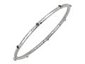 Phillip Gavriel 7.25 Inch Hammered Stackable Slip On Rhodium Bangle With Lolite Stones