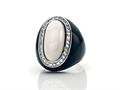 Phillip Gavriel Agate Cocktail Ring Surrounded by White Sapphires