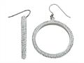 Round White Crystal Hoop Earrings