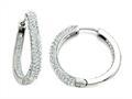 Round Hoop Earrings with Half White Crystals and Half Polished Finish