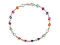 10 Inches Hearts Ankle Bracelet with Simulated Stones