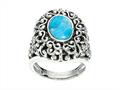 Sterling Silver Simulated Turquoise Ring