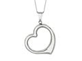 14K White Gold Open Heart Pendant on a 18 Inch Chain