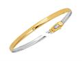14kt Yellow and White Gold 7 Inch Diamond Cut Reversible Omega Bracelet with Box Catch