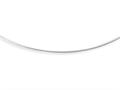 14kt White Gold 18 Inch Diamond Cut Round Omega Necklace with Screw off Lock and Pear Shape Clasp