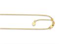 14K Yellow Gold 22 Inch Diamond Cut Adjustable Box Chain with Lobster Clasp and Small Heart Charm
