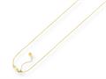 14K Yellow Gold 22 Inch Diamond Cut Adjustable Cable Chain with Lobster Clasp and Small Heart Charm