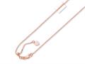 14K Rose Gold 22 Inch Diamond Cut Adjustable Box Chain with Lobster Clasp and Small Heart Charm