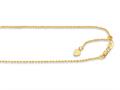 14K Yellow Gold 22 Inch Diamond Cut Adjustable Rope Chain with Lobster Clasp and Small Heart Charm