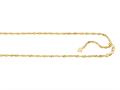14K Yellow Gold 22 Inch Diamond Cut Adjustable Singapore Chain with Lobster Clasp and Small Heart Charm