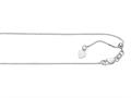 14kt White Gold 22 Inch Diamond Cut Adjustable Box Chain with Lobster Clasp and Small Heart Charm