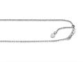 14kt White Gold 22 Inch Diamond Cut Adjustable Rope Chain with Lobster Clasp and Small Heart Charm