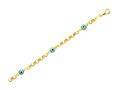 14K Yellow Gold 5.5 Inch Evil Eye Childrens Bracelet with Pear Shape Clasp