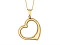 14K Yellow Gold Open Heart Pendant on a 18 Inch Chain