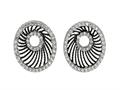 Ruthenium and Rhodium Plated Black Web Like Open Shape Earrings with Cubic Zircconia