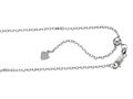 Rhodium Plated 22 Inch Diamond Cut Adjustable Singapore Chain with Lobster Clasp and Small Heart Charm