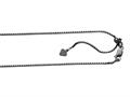 Ruthenium Plated 22 Inch Diamond Cut Adjustable Box Chain with Lobster Clasp and Small Heart Charm
