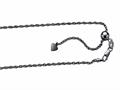 Ruthenium Plated 22 Inch Diamond Cut Adjustable Rope Chain with Lobster Clasp and Small Heart Charm