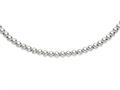 Rhodium Plated 18 Inch Round Bead Necklace with Lobster Clasp