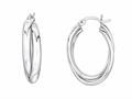 Rhodium Plated Intertwined Oval Hoop Earrings