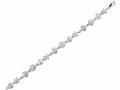 925 Sterling Silver Diamond Cut 7.25 Inch Starfish, Shell, and Flat Round Link Sea Life Bracelet with Lobster Clasp
