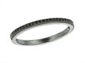 925 Sterling Silver Ruthenium Plated Stackable Ring with Black Micropave CZ`s