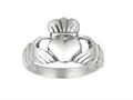 925 Sterling Silver Polished Hands Holding Heart Crown Top Ring