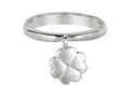925 Sterling Silver Polished Flower Dangle Ring