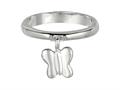 925 Sterling Silver Polished Butterfly Dangle Ring