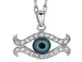 Sterling Silver 18 Inch Evil Eye Pendant