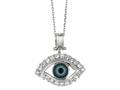 Sterling Silver 18 Inch Evil Eye Pendant