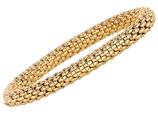 Sterling Silver 7.25 Inch Yellow Plated Stretchy Bracelet