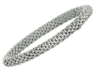 Sterling Silver 7.25 Inch Stretchy Bracelet