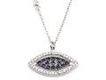 Silver CZ Eye Necklace