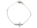 Silver CZ Cross Bracelet