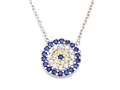 Silver CZ Eye Necklace