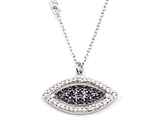 Silver CZ Eye Necklace