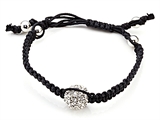 Adjustable Rhinestone Ball String Bracelet