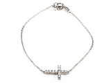 Silver CZ Cross Bracelet