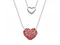 Red Heart Necklace made with Swarovski Elements on 20 Inch Adjustable Chain